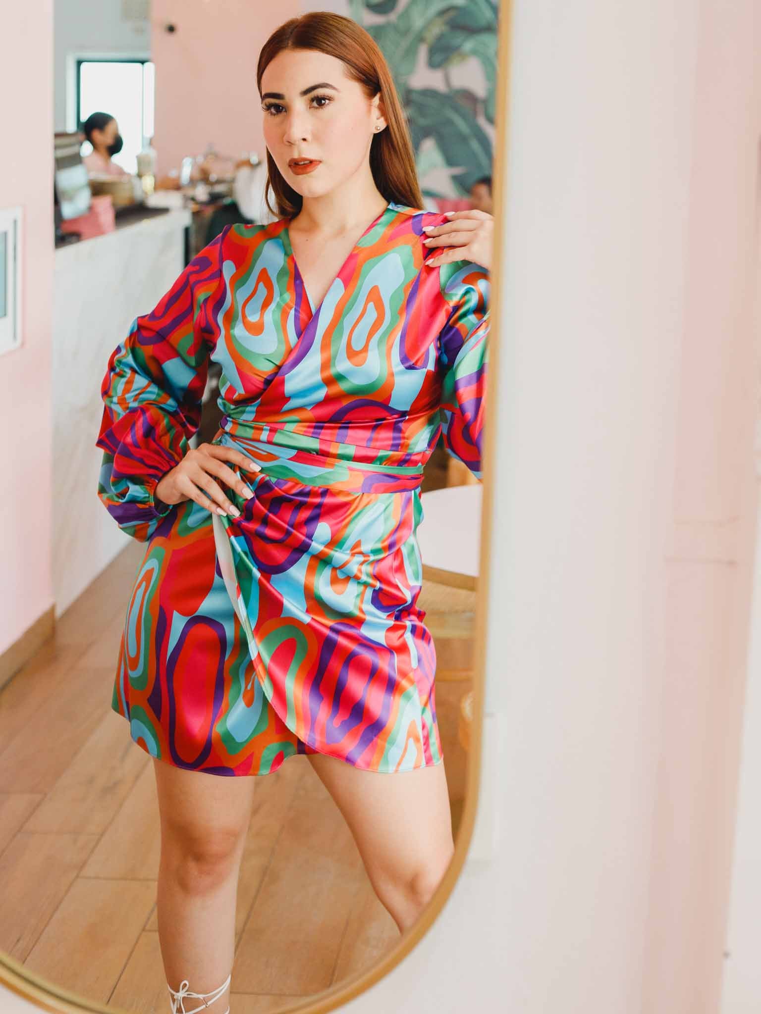 Vestido multicolor lazo