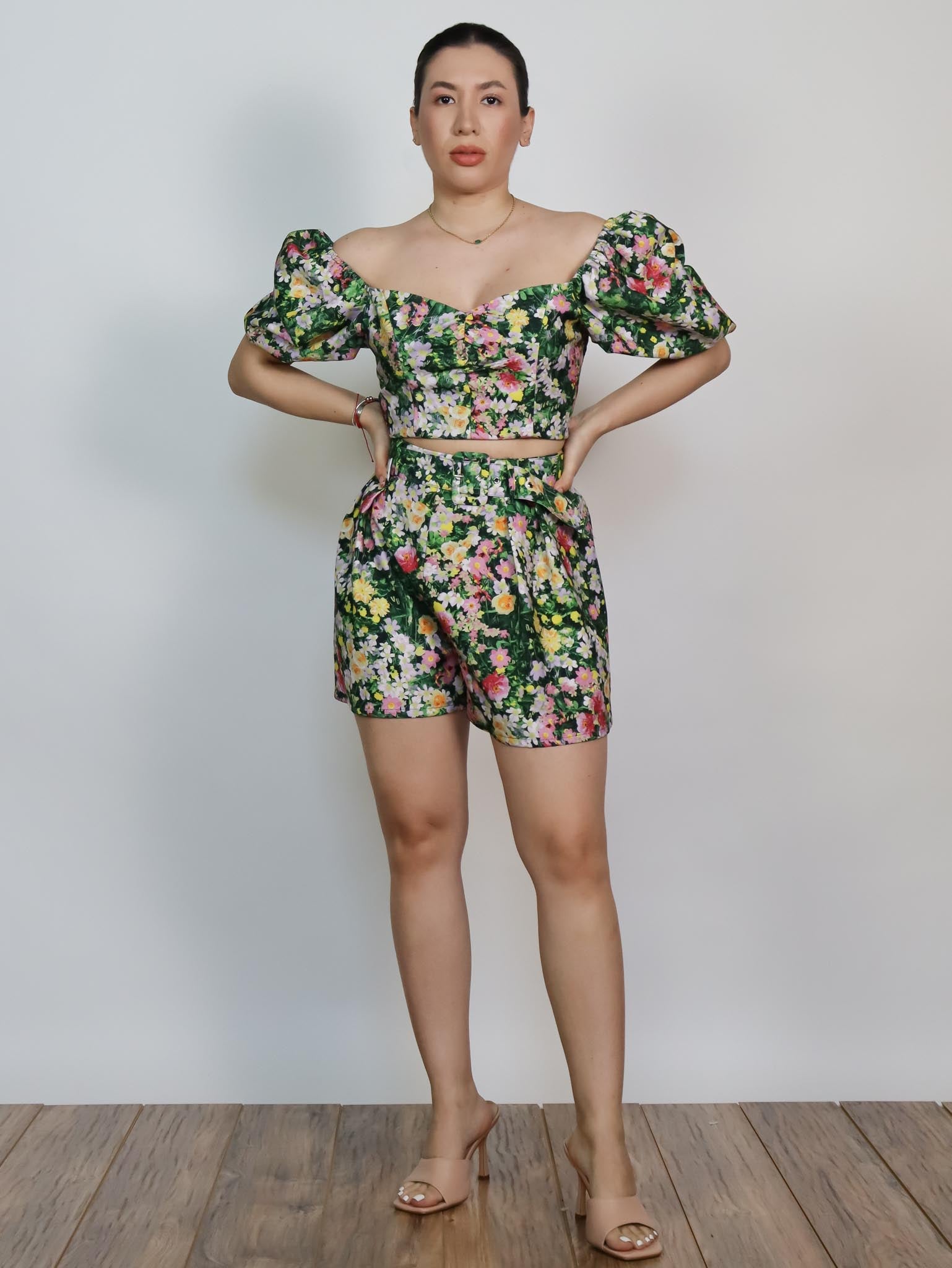 Conjunto top y short floreado