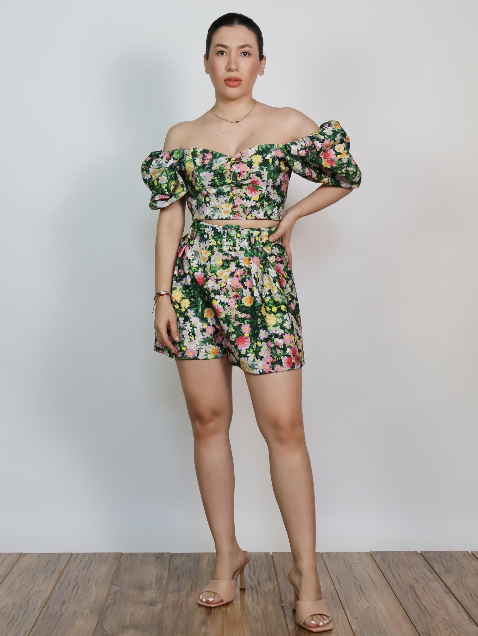Conjunto top y short floreado