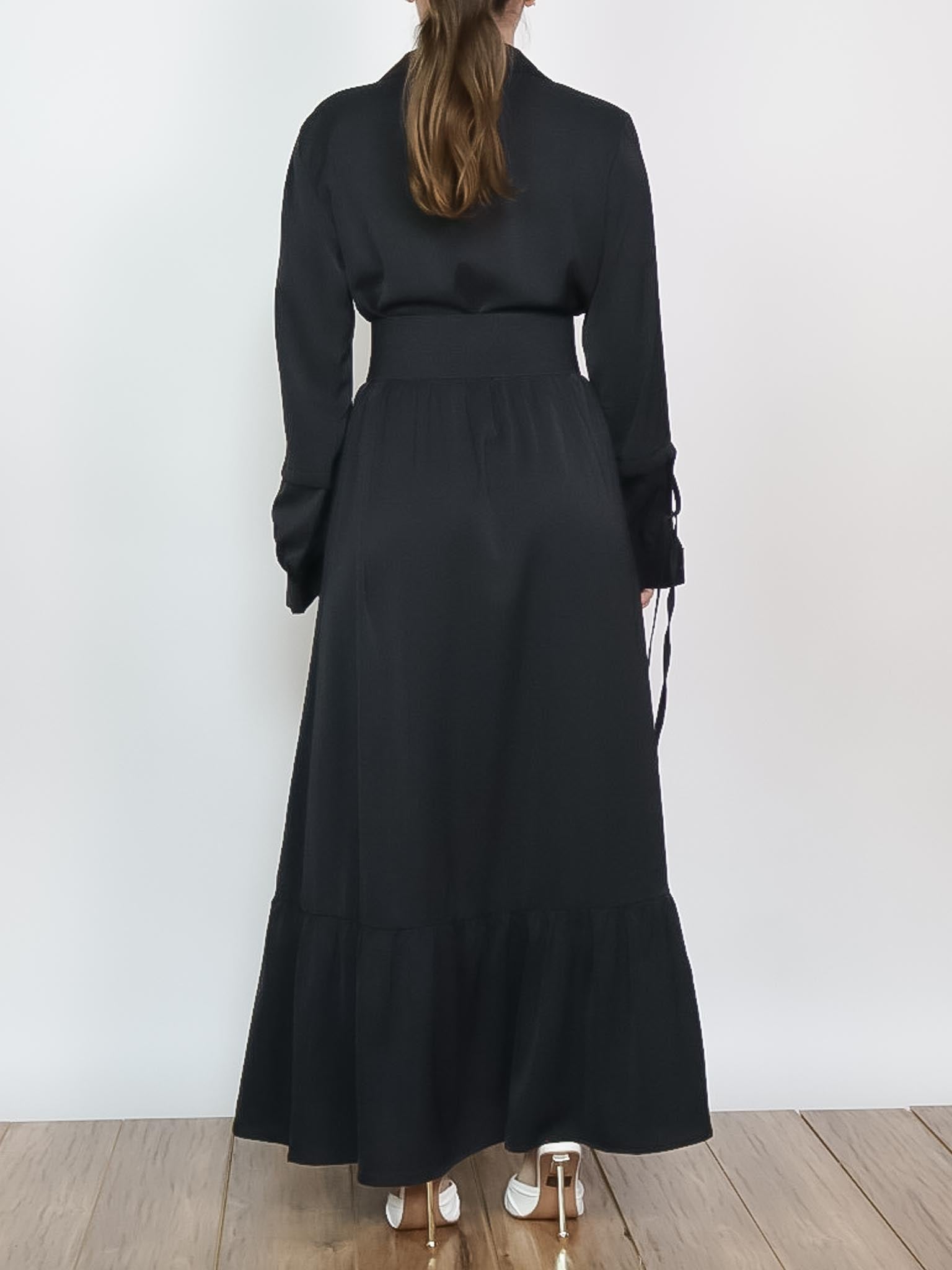 Vestido largo con cinto