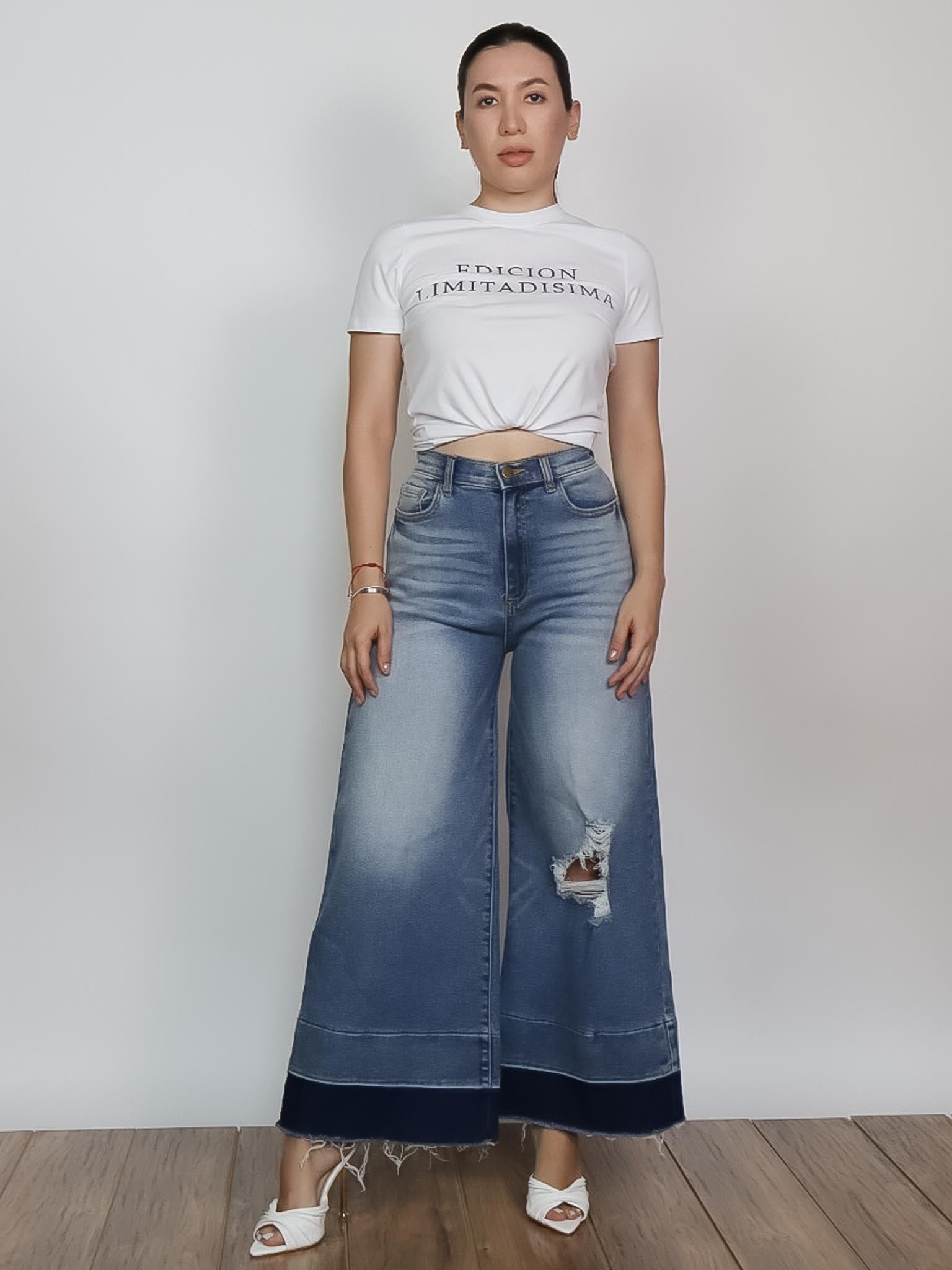 Pantalón mezclilla sin bastilla