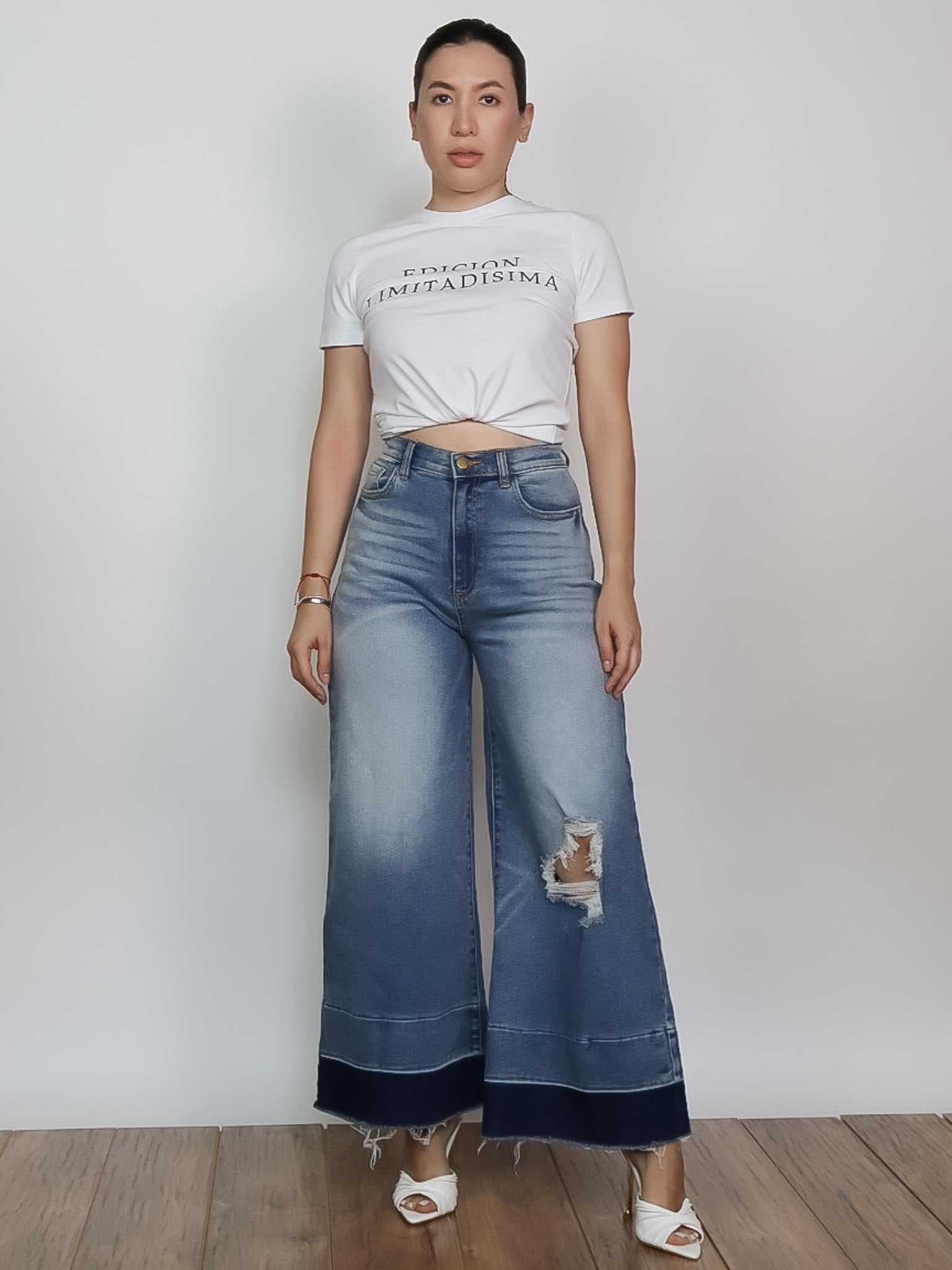 Pantalón mezclilla sin bastilla