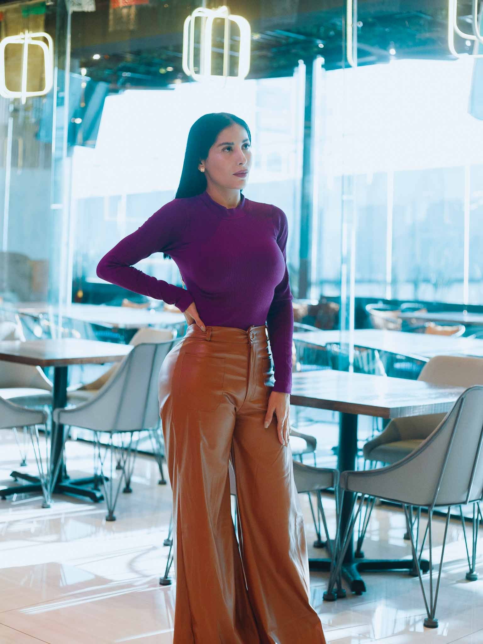 Pantalón vinipiel tiro alto
