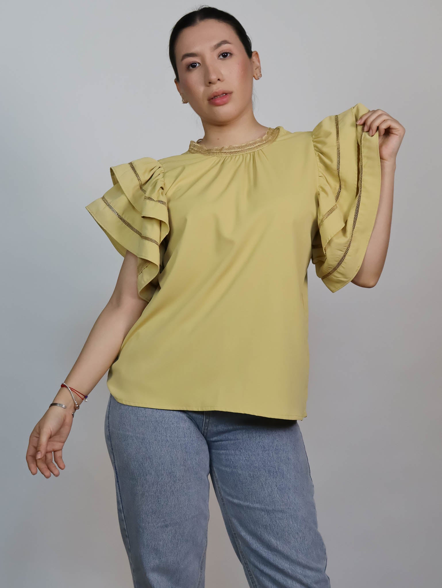 Blusa de tirantes online con olanes