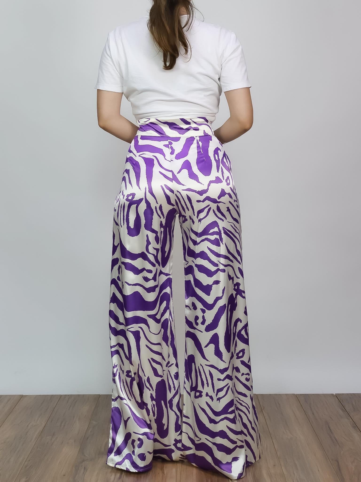 Pantalón alto cebra morada