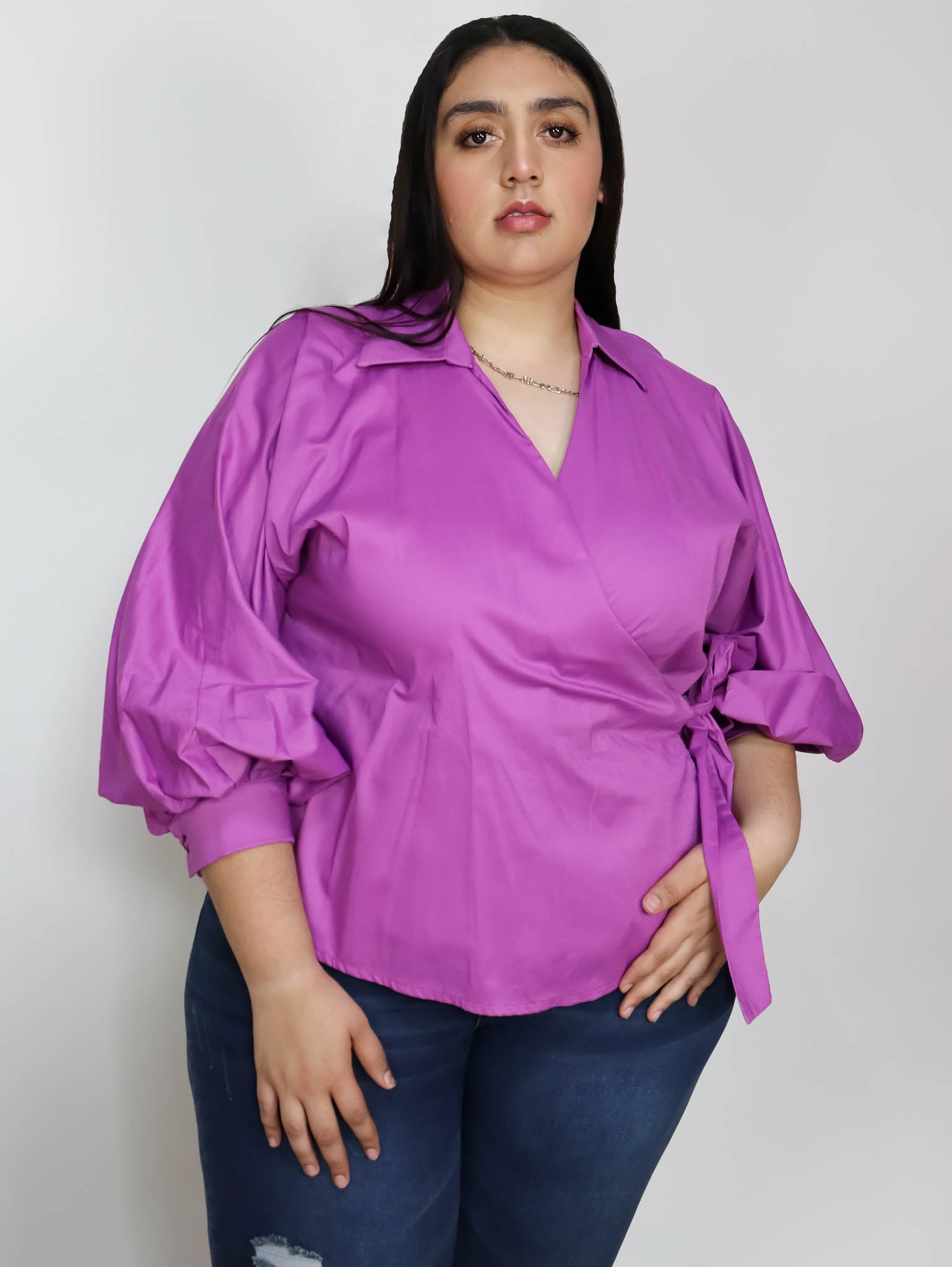 Blusa cruzada moño