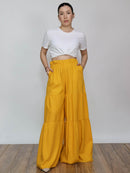 Pantalón tipo lino amarillo