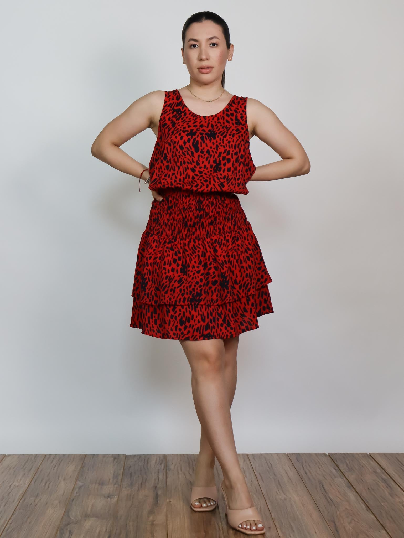 Vestido rojo print