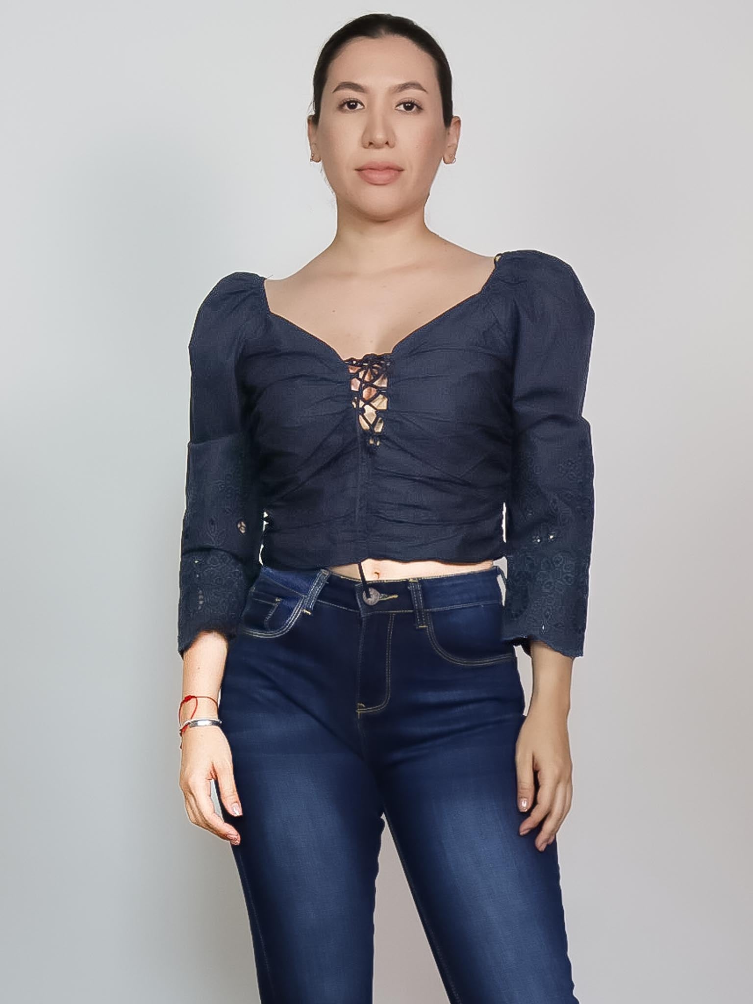 Blusa con olanes discount en el pecho